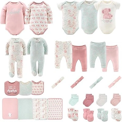 The Peanutshell Baby Layette Review: Best Gift Set 30-Piece 1 Peanutshell baby girl layette set